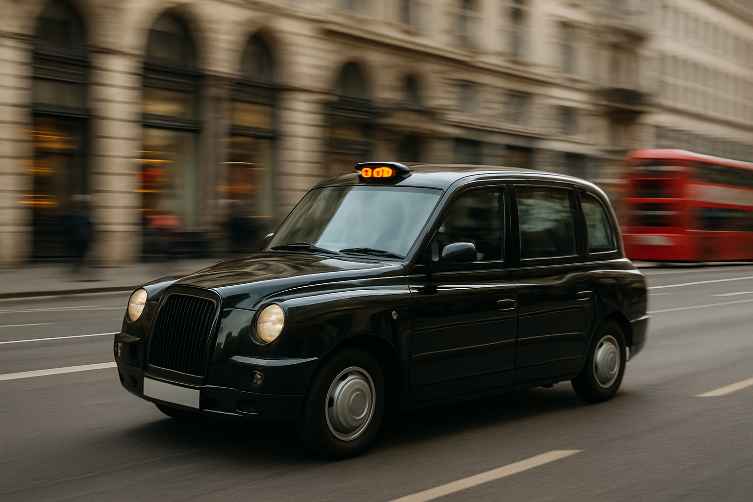 Licensed London black cab booked via WhatsApp